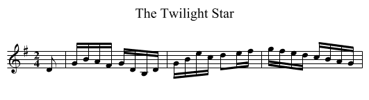 The Twilight Star - staff notation