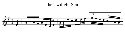 the Twilight Star - staff notation