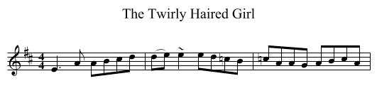 The Twirly Haired Girl - staff notation