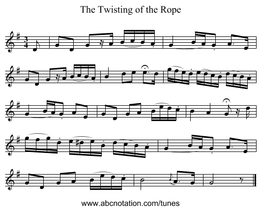 The Twisting of the Rope - staff notation
