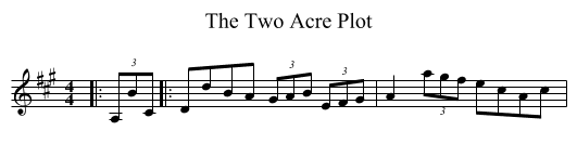 The Two Acre Plot - staff notation
