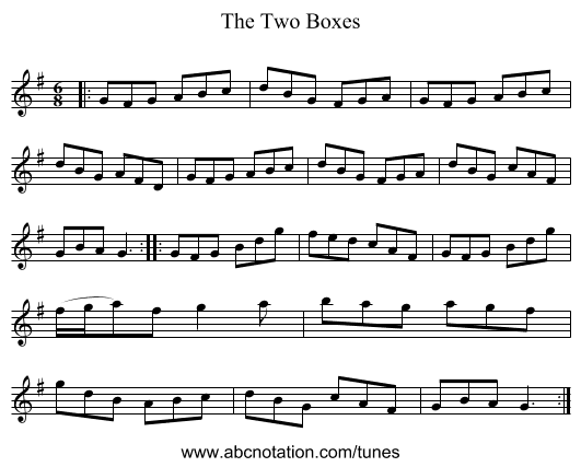 The Two Boxes - staff notation