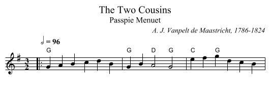 The Two Cousins - staff notation