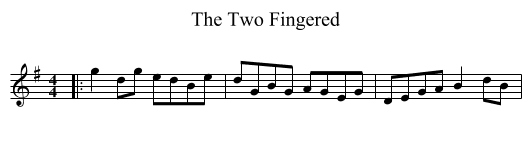 The Two Fingered - staff notation