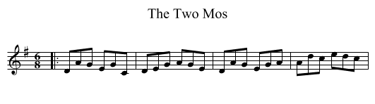 The Two Mos - staff notation