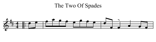 The Two Of Spades - staff notation