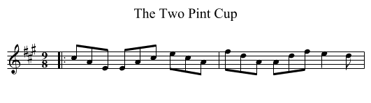 The Two Pint Cup - staff notation