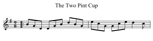 The Two Pint Cup - staff notation