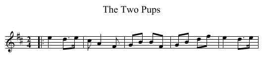 The Two Pups - staff notation