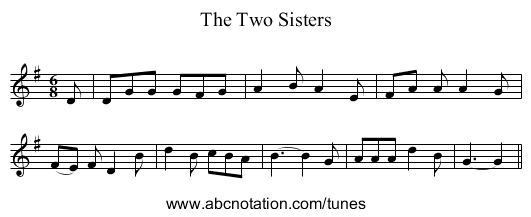 The Two Sisters - staff notation