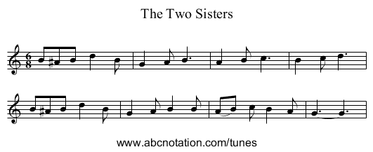 The Two Sisters - staff notation