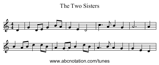 The Two Sisters - staff notation
