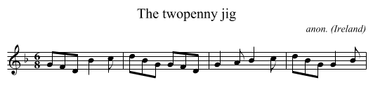 The twopenny jig - staff notation