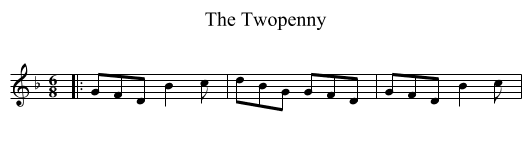 The Twopenny - staff notation