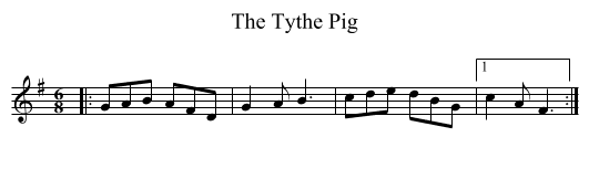 The Tythe Pig - staff notation