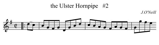 the Ulster Hornpipe   #2 - staff notation