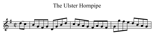 The Ulster Hornpipe - staff notation