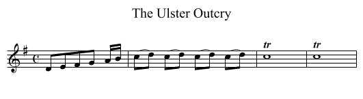The Ulster Outcry - staff notation