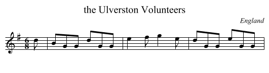 the Ulverston Volunteers - staff notation