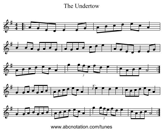 The Undertow - staff notation