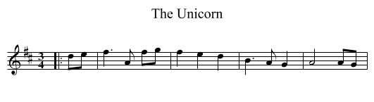 The Unicorn - staff notation