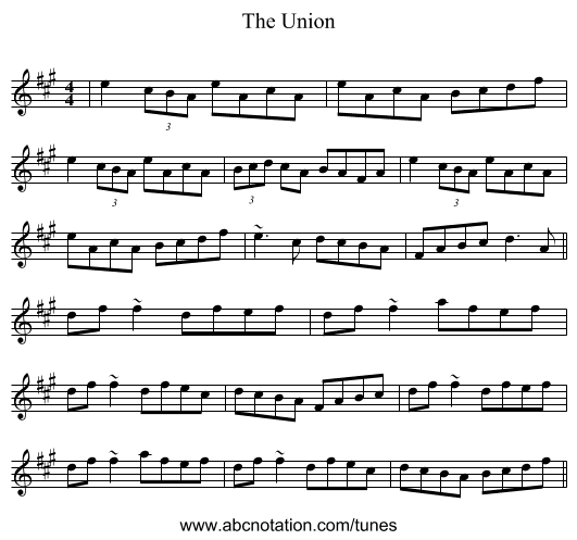 The Union - staff notation