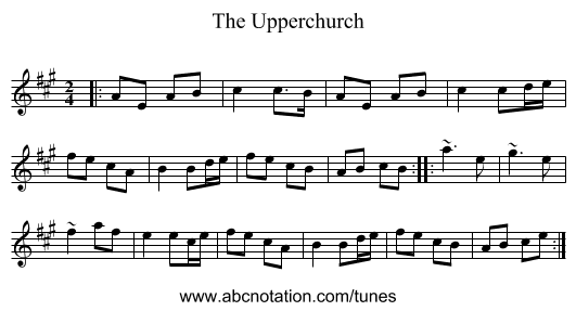 The Upperchurch - staff notation