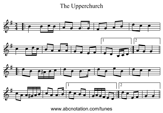 The Upperchurch - staff notation