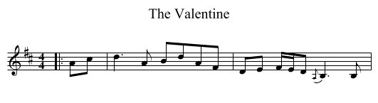 The Valentine - staff notation