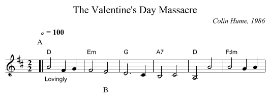 The Valentine's Day Massacre - staff notation