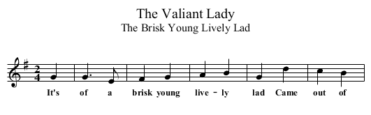 The Valiant Lady - staff notation