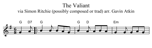 The Valiant - staff notation