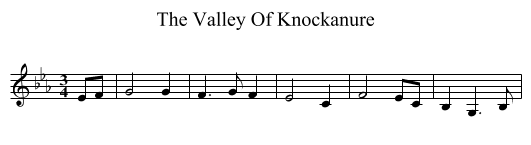 The Valley Of Knockanure - staff notation