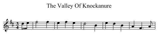 The Valley Of Knockanure - staff notation