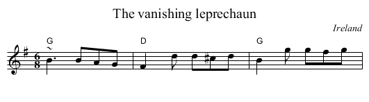 The vanishing leprechaun - staff notation