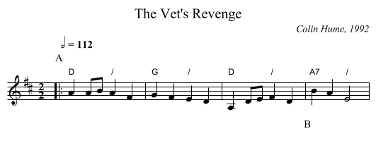 The Vet's Revenge - staff notation