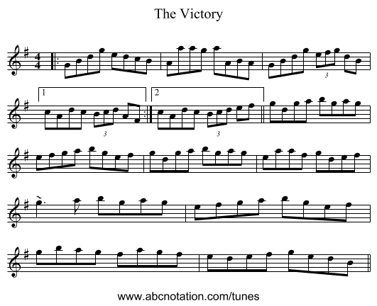 The Victory - staff notation