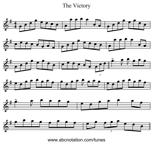The Victory - staff notation