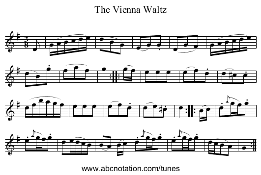 The Vienna Waltz - staff notation