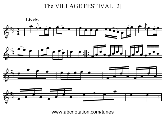 The VILLAGE FESTIVAL [2] - staff notation