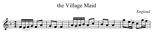 the Village Maid - staff notation