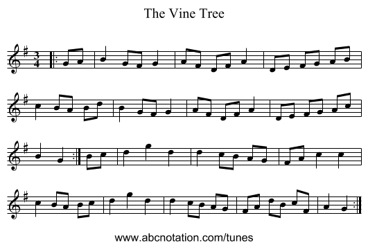 The Vine Tree - staff notation
