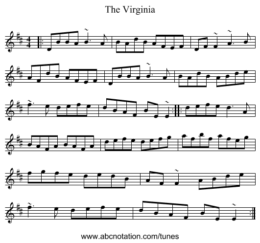 The Virginia - staff notation