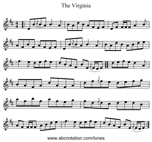 The Virginia - staff notation