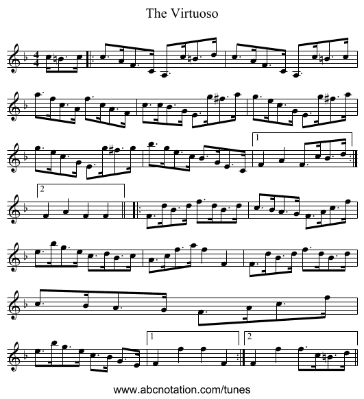 The Virtuoso - staff notation