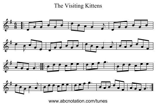 The Visiting Kittens - staff notation