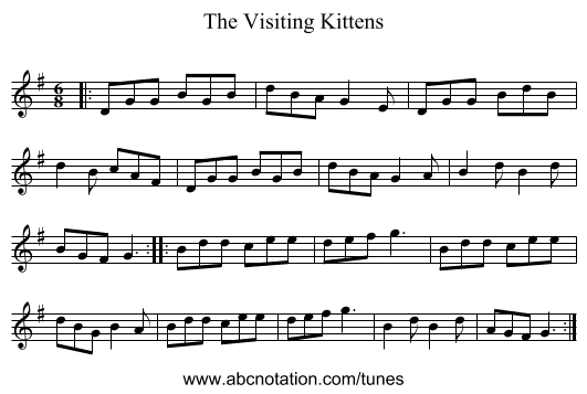 The Visiting Kittens - staff notation
