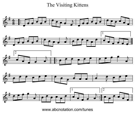 The Visiting Kittens - staff notation