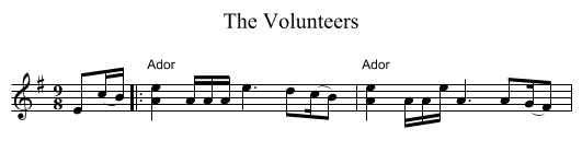 The Volunteers - staff notation