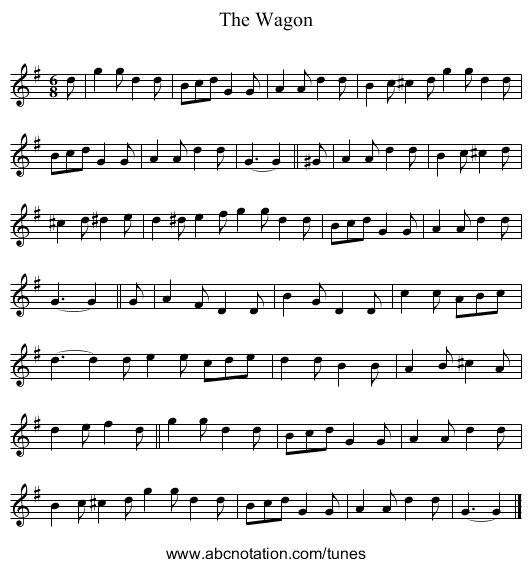 The Wagon - staff notation